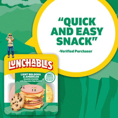 Lunchables Light Bologna & American Cracker Stackers with Chocolate Chip Cookies - 3.1 Oz - Image 7
