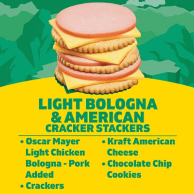 Lunchables Light Bologna & American Cracker Stackers with Chocolate Chip Cookies - 3.1 Oz - Image 3