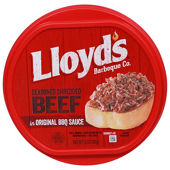 Lloyds Beef Shredded Seasoned In Original BBQ Sauce - 15 Oz