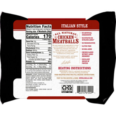 Aidells Chicken Meatballs Italian Style with Mozzarella Cheese - 12 Oz - Image 2