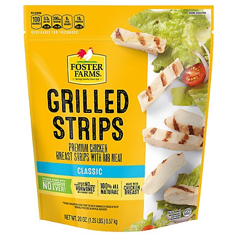 Foster Farms Chicken Breast Strips Grilled - 20 Oz