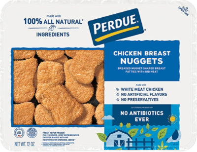 PERDUE Breaded Chicken Breast Nuggets No Antibiotics Ever Refrigerated Traypack - 12 Oz - Image 2