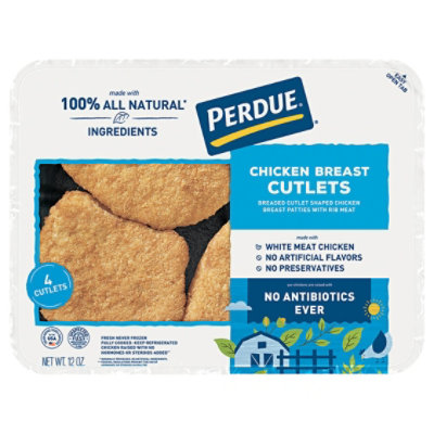 PERDUE Breaded Chicken Breast Cutlets No Antibiotics Ever Refrigerated In Tray Case - 12 Oz - Image 3