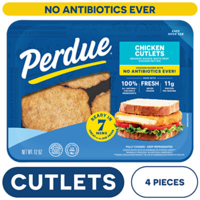 PERDUE Breaded Chicken Breast Cutlets No Antibiotics Ever Refrigerated In Tray Case - 12 Oz - Image 2