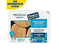 PERDUE No Antibiotics Ever Breaded Fully Cooked All White Meat Chicken Breast Cutlets Tray - 12 Oz