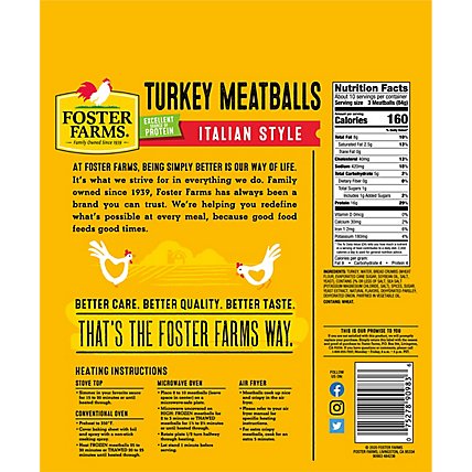 Foster Farms Turkey Meatballs Italian Style - 32 Oz - Image 6