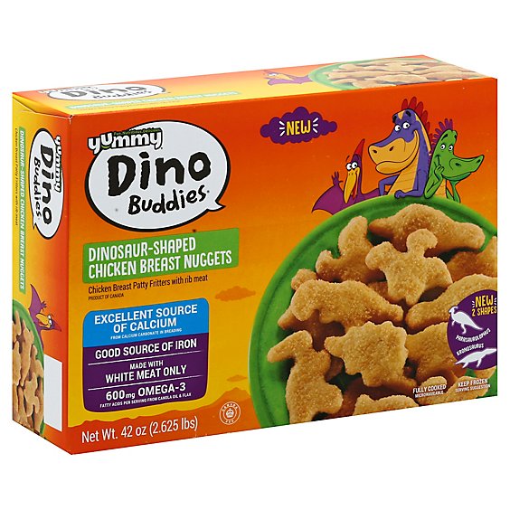 Yummy Chicken Breast Nuggets Dino Buddies Dinosaur Shaped - 3 Lb