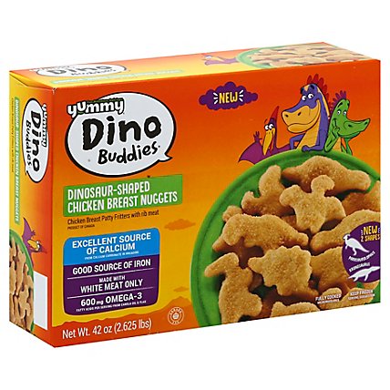 Yummy Chicken Breast Nuggets Dino Buddies Dinosaur Shaped - 3 Lb - Image 1