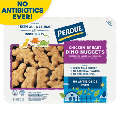 PERDUE Breaded Chicken Breast Dino Nuggets No Antibiotics Ever Refrigerated Tray Case - 12 Oz - Image 1