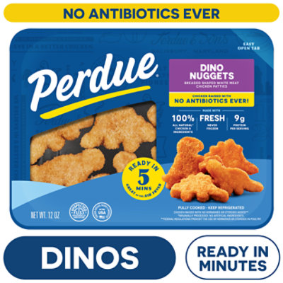 PERDUE Breaded Chicken Breast Dino Nuggets No Antibiotics Ever Refrigerated Tray Case - 12 Oz - Image 2