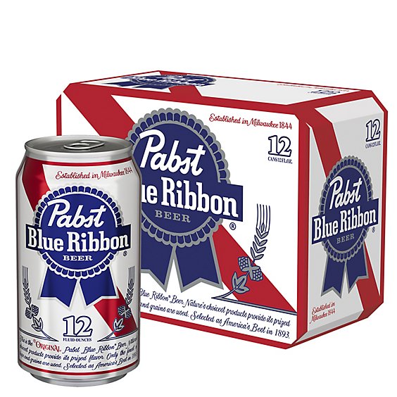 Pabst Blue Ribbon Beer Lager Cans - 12-12 Fl. Oz.