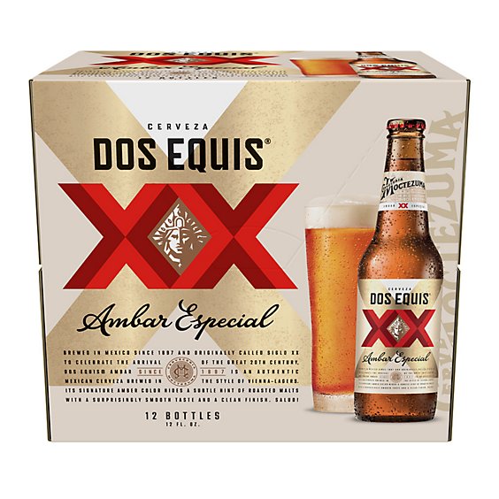 Dos Equis Ambar Mexican Lager Beer Bottles - 12-12 Fl. Oz.