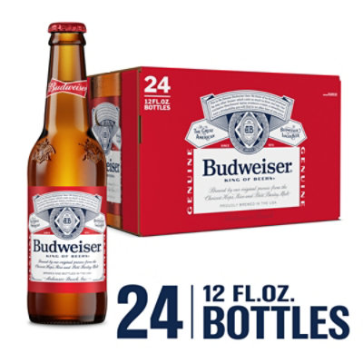 Budweiser American Lager Beer in Bottles - 24 - 12 Fl. Oz. - Image 1
