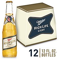 Miller High Life Light Beer American Style Light Lager 4.1% ABV Bottles - 12-12 Fl. Oz. - Image 1