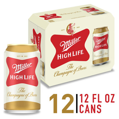 Miller High Life Beer American Style Lager 4.6% ABV Cans - 12-12 Fl. Oz. - Image 1