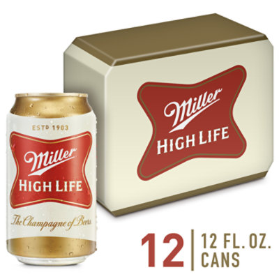 Miller High Life Beer American Style Lager 4.6% ABV Cans - 12-12 Fl. Oz. - Image 1