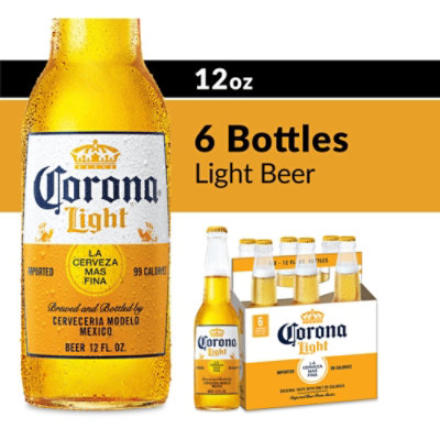 Corona Light Mexican Lager Light Beer 4.0% ABV Bottle - 6-12 Fl. Oz.