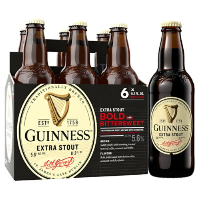 Guinness Extra Stout Beer 5.6% ABV Bottles - 6-11.2 Oz - Image 4