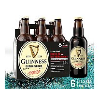 Guinness Extra Stout Beer 5.6% ABV Bottles - 6-11.2 Oz