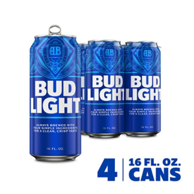 Bud Light American Lager Beer in Cans - 4 - 16 Fl. Oz. - Image 1