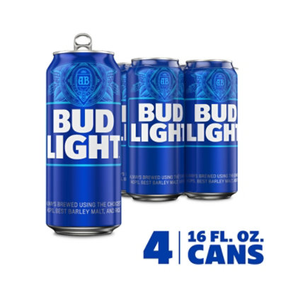 Bud Light Beer Cans - 4-16 Fl. Oz. - Shaw's