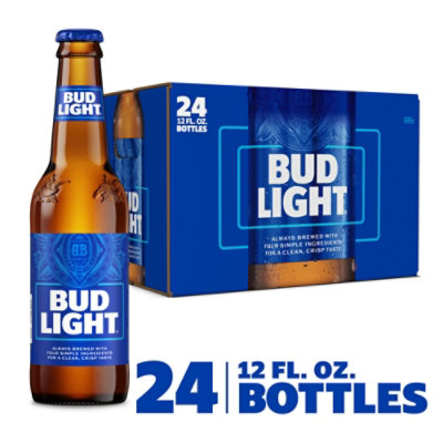 Bud Light American Lager Beer in Bottles - 24 - 12 Fl. Oz. - Image 1
