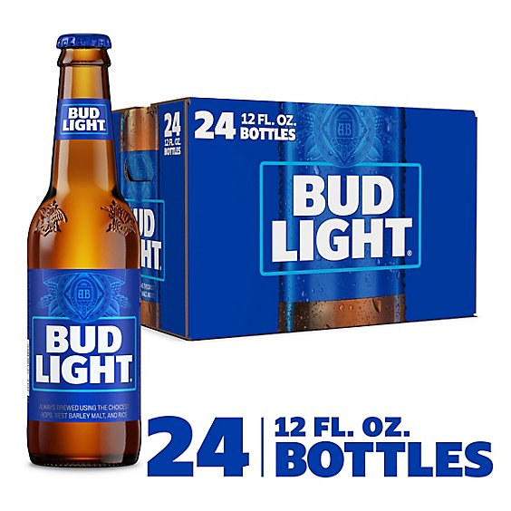 Bud Light Beer Bottles - 24-12 Fl. Oz.