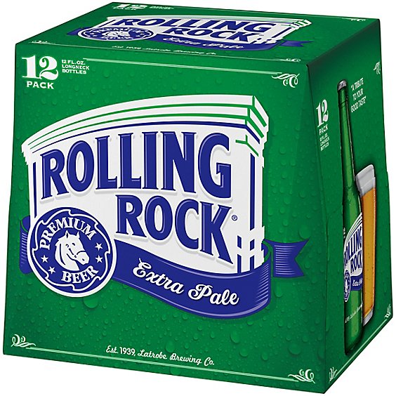 Rolling Rock Extra Pale Beer Bottles - 12-12 Fl. Oz.