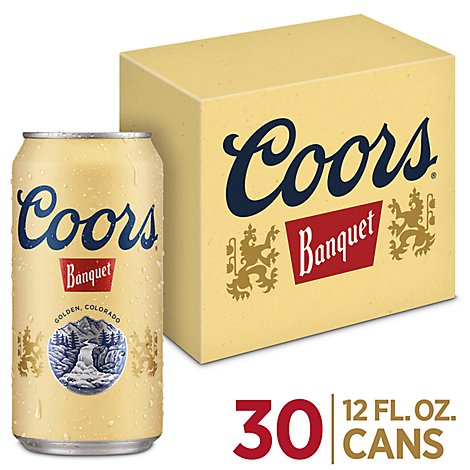 Coors Banquet Beer American Style Lager 5% ABV Cans - 30-12 Fl. Oz.