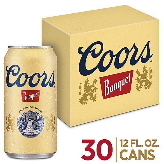 Coors Banquet Lager Beer 5% ABV Cans - 30-12 Oz