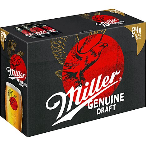 Miller Genuine Draft Beer American Style Lager 4.6% ABV Cans - 24-12 Fl. Oz.