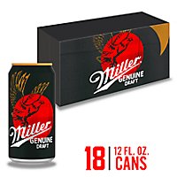 Miller Genuine Draft Beer American Style Lager 4.6% ABV Cans - 18-12 Fl. Oz. - Image 1