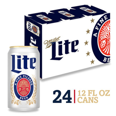 Miller Lite Beer American Style Light Lager 4.2% ABV Cans - 24-12 Fl. Oz. - Image 1