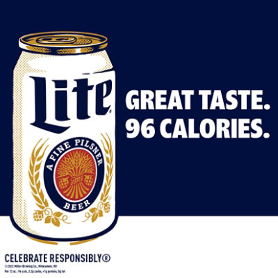 Miller Lite Beer American Style Light Lager 4.2% ABV Cans - 24-12 Fl. Oz. - Image 2