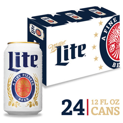 Miller Lite Beer American Style Light Lager 4.2% ABV Cans - 24-12