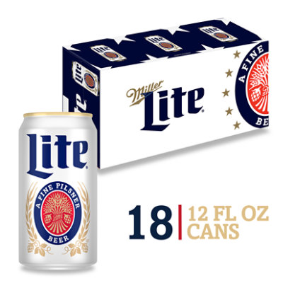 Miller Lite American Style Light Lager Beer 4.2% ABV Cans - 18-12 Fl. Oz. - Image 1