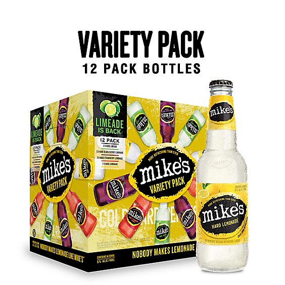 Mikes Hard Beverage Cool Hard Refreshing My Party Picks Variety Pack Bottle - 12-11.2 Fl. Oz.