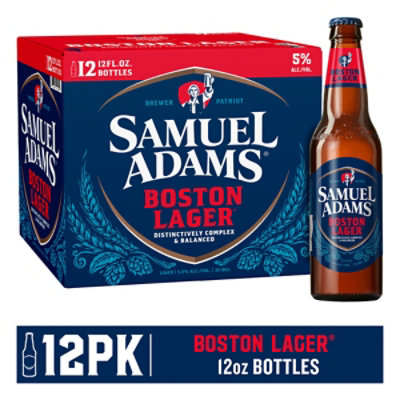 Samuel Adams Beer Boston Lager Bottles - 12-12 Fl. Oz. - Image 1