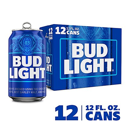Bud Light Beer Cans - 12-12 Fl. Oz. - Image 1