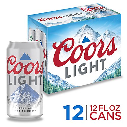 Coors Light Beer American Style Light Lager 4.2% ABV Cans - 12-12 Fl. Oz. - Image 1