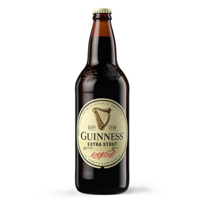 Guinness Extra Stout Beer 5.6% ABV Single Bottle - 22 Oz - Image 1