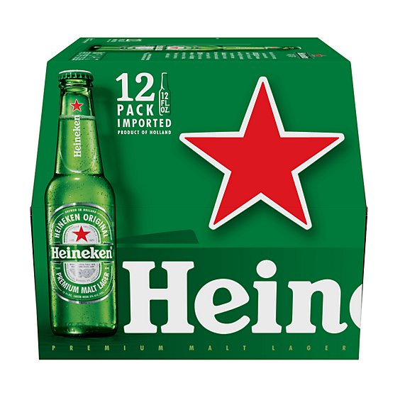 Heineken Original Lager Beer Bottles - 12-12 Fl. Oz.