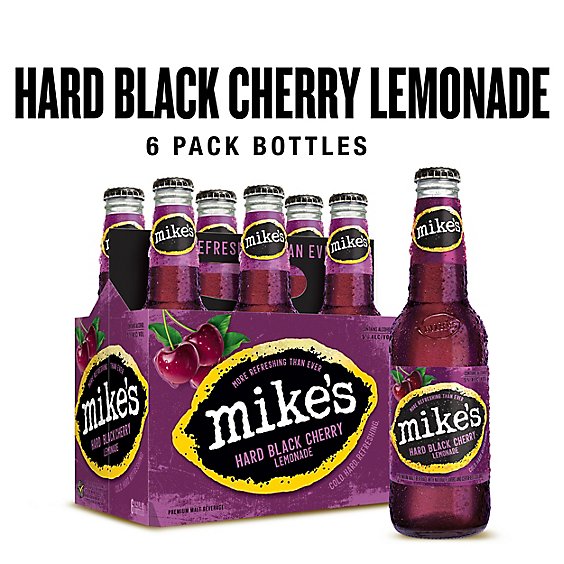 Mikes Hard Beverage Cool Hard Refreshing Lemonade Black Cherry Bottle - 6-11.2 Fl. Oz.
