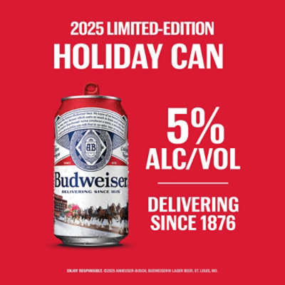 Budweiser American Lager Beer in Cans - 6 - 12 Fl. Oz. - Image 3