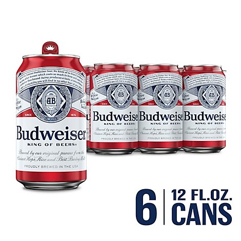  Budweiser Beer Cans - 6-12 Fl. Oz. 