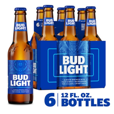 Bud Light Beer In Bottles - 6-12 Fl. Oz.