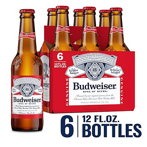 Budweiser Beer Bottles Longneck - 6-12 Fl. Oz.