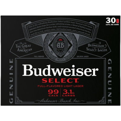 Budweiser Select 4.3% ABV Light Beer In Cans - 30-12 Fl. Oz. - Image 4