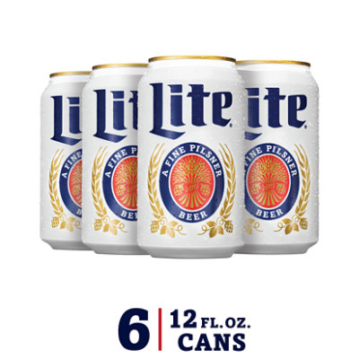 Miller Lite American Style Light Lager Beer 4.2% ABV Cans - 6-12 Fl. Oz. - Image 1