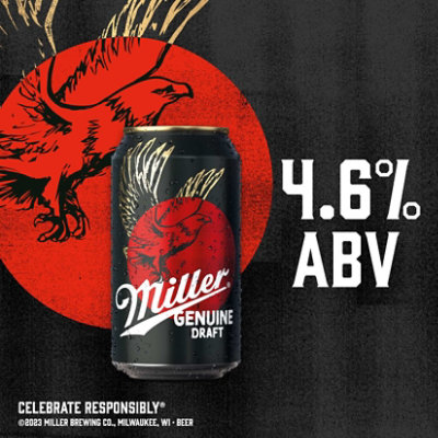 Miller Genuine Draft American Style Lager Beer 4.7% ABV Bottles - 6-12 Fl. Oz. - Image 3